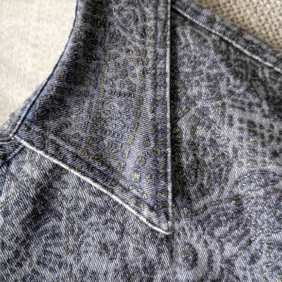 Vertigo Paris Designer Denim Jacket & Flared Pants Set – Grey Metallic Size M - Picture 8 of 12